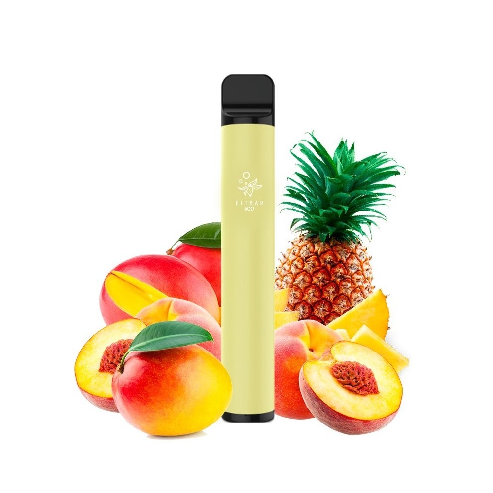 Comprar Vape Desechable Elf600 Pineapple Peach Mango Sin Nicotina Elf Bar